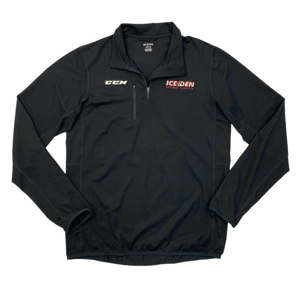CCM Ice Den Scottsdale Chandler Sweatshirt Mens M Medium Black Quarter Zip